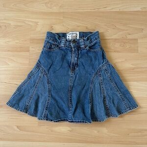 Blue Denim A-Line Mini Skirt
